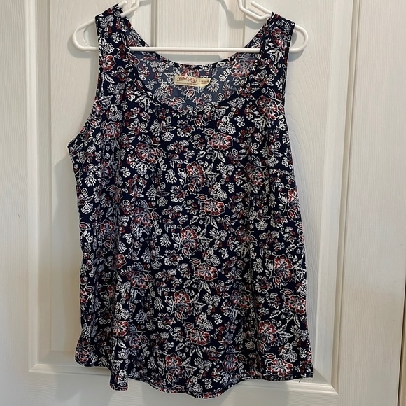 Navy Muti-Floral Top XL 16-18 - Picture 1 of 4